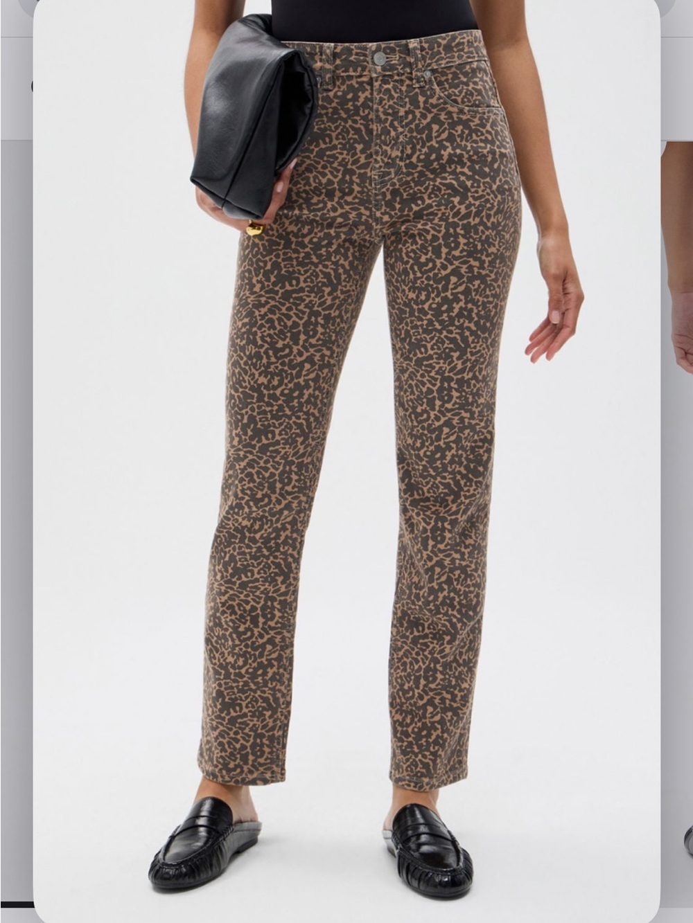 Fabletics Brown Leopard Print Straight Leg Jeans